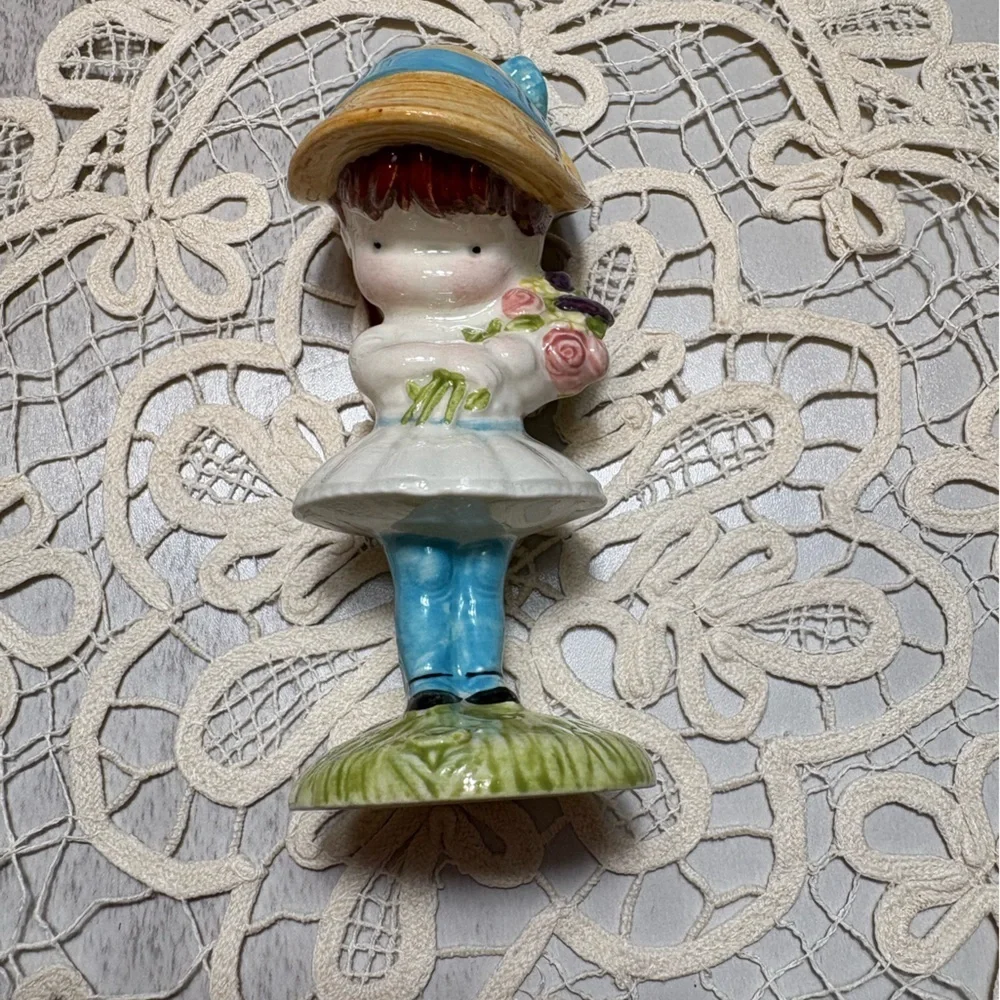 Vintage Beswick Figurine by Joan Walsh Anglund Featuring Girl with Flowers